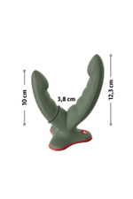Оливковый двойной фаллоимитатор Ryde - 12,3 см.