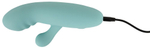 Бирюзовый мини-вибратор с клиторальным отростком Rabbit Vibrator - 15,5 см. (Цвет: бирюзовый)