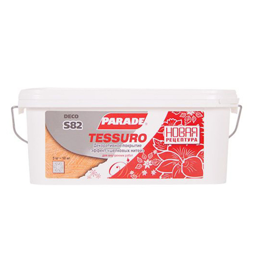 Покрытие декоративное Parade Deco Tessuro S82 с эффектом шелковых нитей белый 5 кг