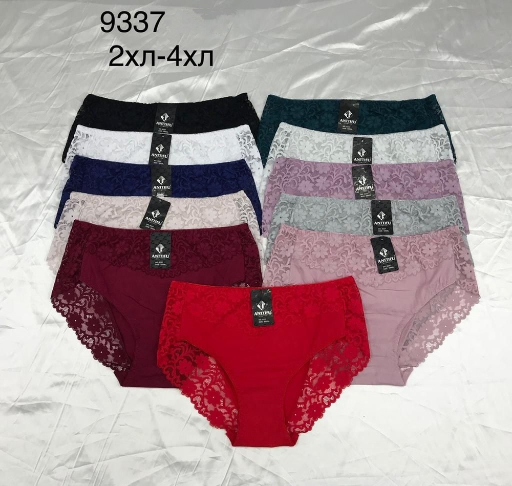 Трусы х\б,кружева,выс.посадка(50-54)9337