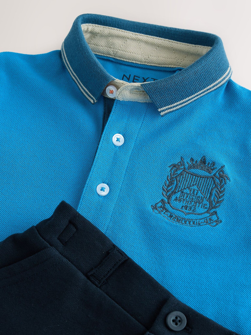 Поло и шорты в комплекте для мальчика Next E63-590, Синий, Оранжевый