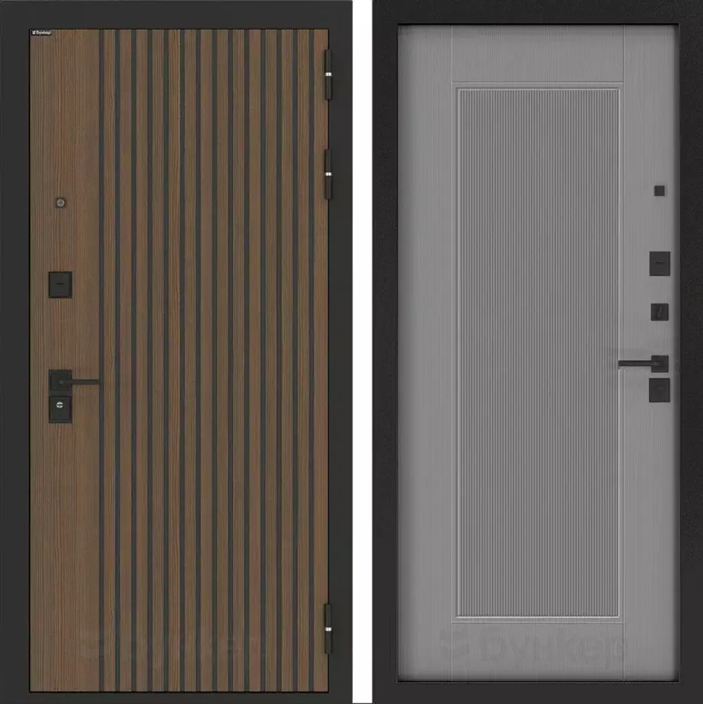 Дверь Входная Бункер BN-02 АМСТРОД Серый софт рельеф, металлическая