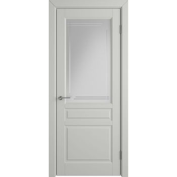 Межкомнатная дверь эмаль VFD Stockholm Cotton светло-серая остеклённая