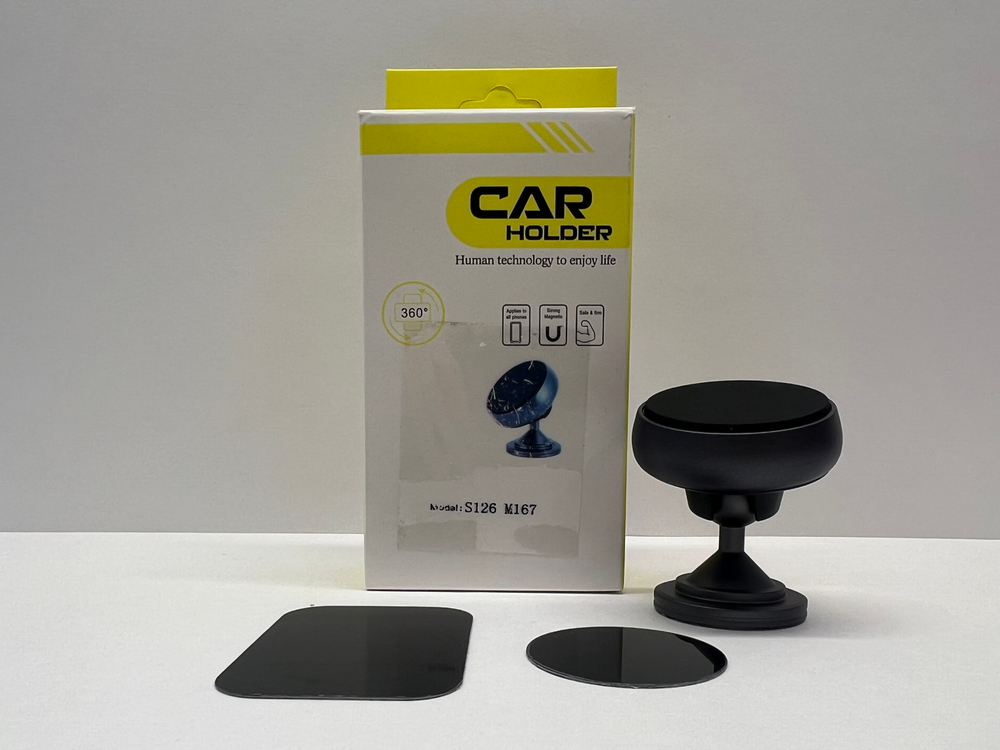 Держатель для телефона автомобильный в машину, на панель, клеящаяся платформа, скотч + магнит, S126-M167, Цепкий (1 шт.)