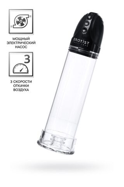 Помпа для пениса Erotist Man up pump, ABS пластик, прозрачная, 30 см