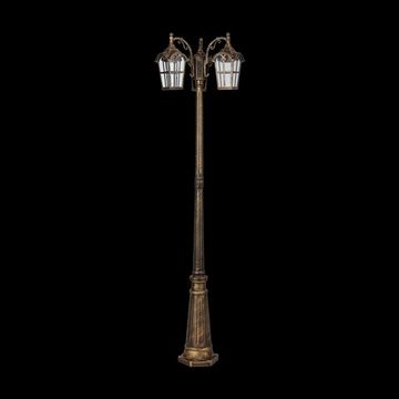 Трехрожковый уличный светильник на столбе O413FL-03GB черный с золотом Albion Maytoni