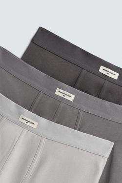 ZARA НАБОР ИЗ ТРЕХ ТРУСОВ-БОКСЕРОВ ИЗ МЯГКОЙ ТКАНИ, РАЗНОЦВЕТНЫЙ