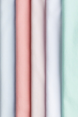 H&M Набор из 5 хлопковых футболок, розовый/светло-голубой