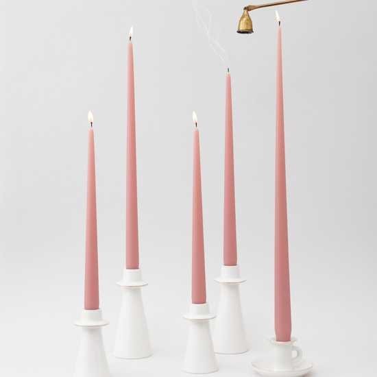 Свеча конусная, 30 см, цвет Пудровый