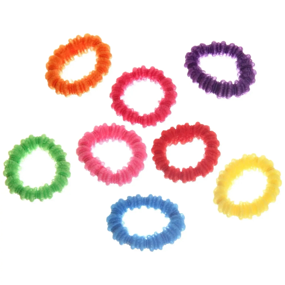 Резинки для волос 100шт «Кокетка - Колечки Гофре», цвет микс, d-2,7●