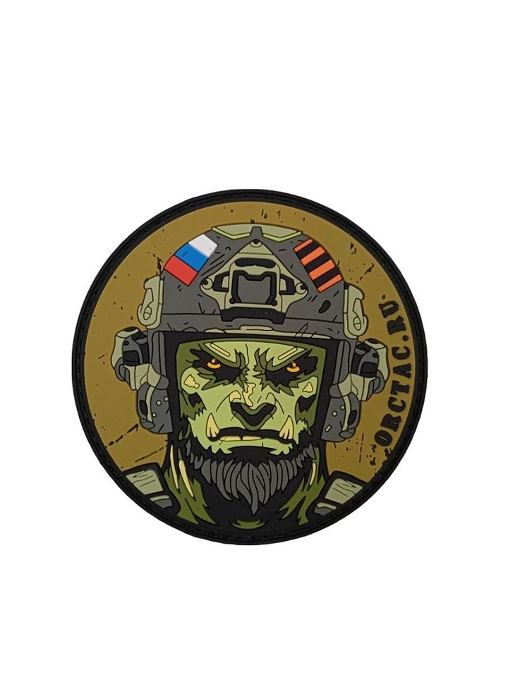 Патч ПВХ Орк круглый олива