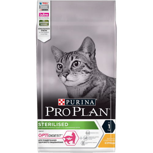 Purina Pro Plan Sterilised Сухой корм для стерилизованных кошек с курицей, 1,5 кг