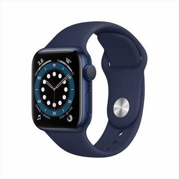 Купить Apple Watch Series 6, 44 мм, корпус из алюминия синего цвета, спортивный ремешок «тёмный ультрамарин»