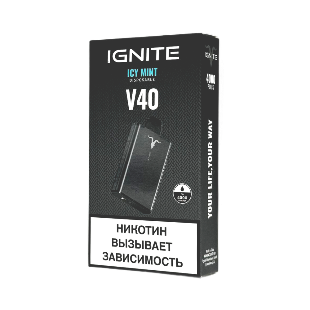 Ignite V40 Ледяная мята 4000 затяжек 20мг (2%)