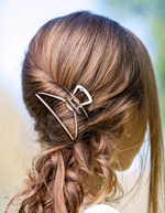 Заколка Краб для волос. Полукруглая. Металл. Цвет серебро