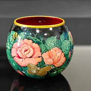 Вазочка для мелочей/диффузора с ручной росписью Палех "Розы"