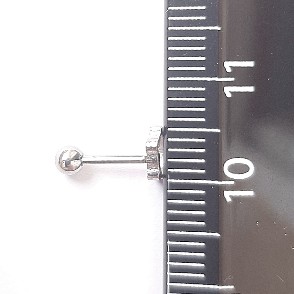 Микроштанга 6 мм "Котик" для пирсинга ушей. Медицинская сталь. 1 шт