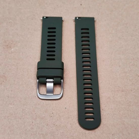 Ремешок 18 мм силиконовый для Garmin Venu 2S, Vivoactive 4S, Forerunner 255S, Forerunner 265S быстросъемный Quick Release (Хаки)