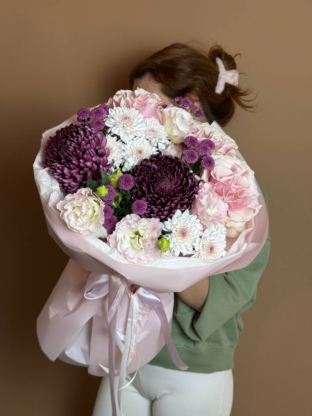 Букет "Autumn", Хризантема микс, Эустома, Французская роза