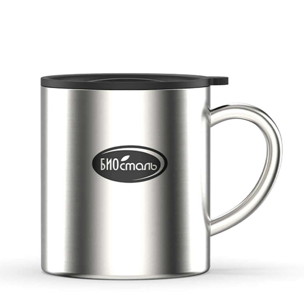 Термокружка Biostal (0,45 литра) c металлической ручкой и крышкой