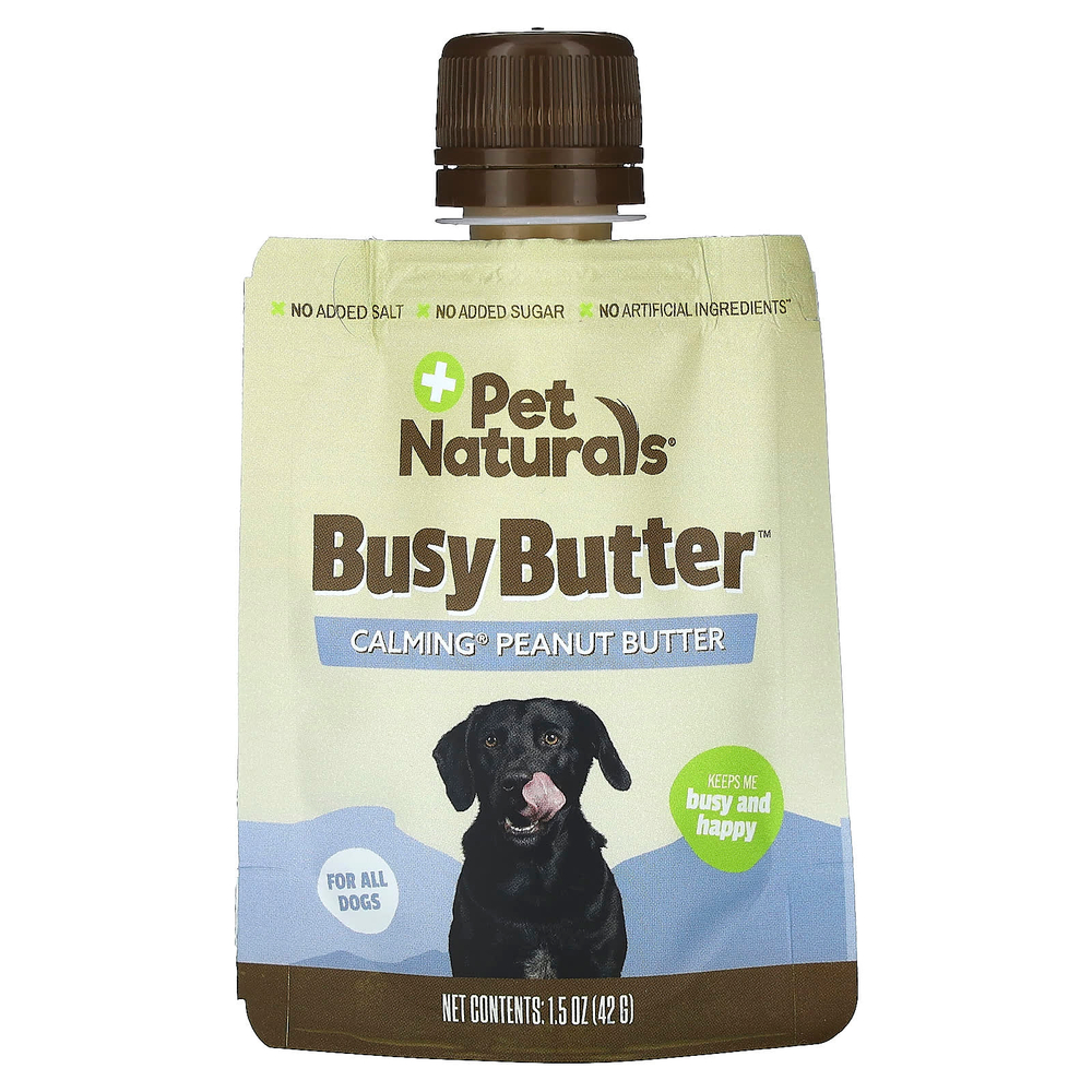 Pet Naturals, Busy Butter, для собак, успокаивающая арахисовая паста, 6 пакетиков по 42 г (1,5 унции)
