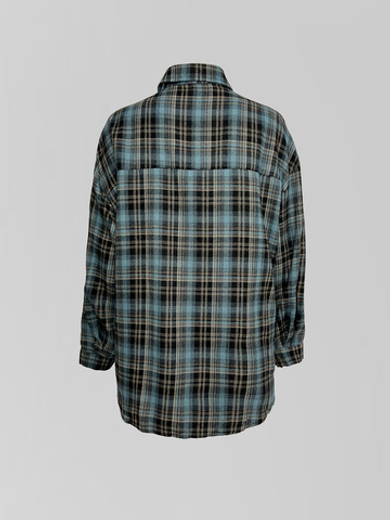 Рубашка Miss Diva 11012 в клеточку на кнопках с карманом на груди