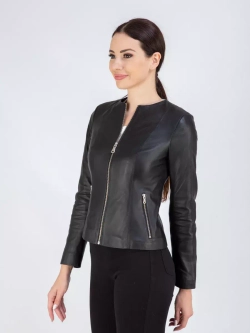 Кожаная куртка демисезонная на молнии