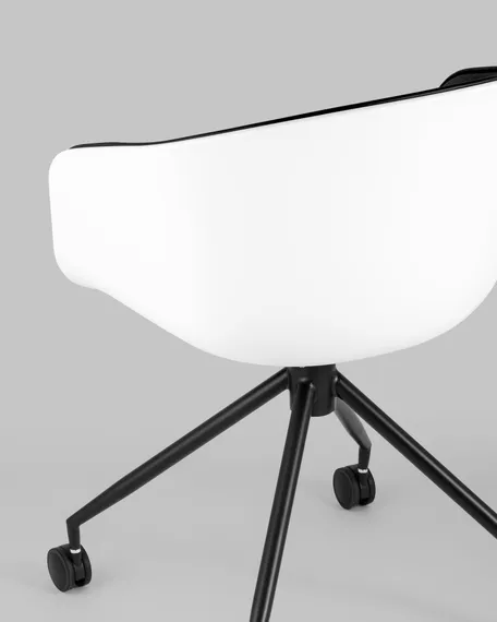 Офисный стул Hey, белый, черная экокожа