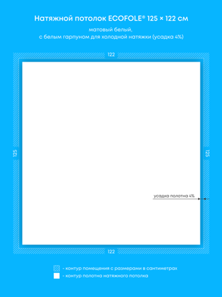 Матовый натяжной потолок 1.5 м2