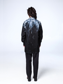 Рубашка "Черномор" с окрашиванием. Черно-белая