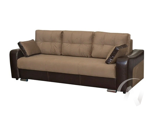 Диван прямой Соната 5 (БД) Aqua 05 (бежевый)/Aqua 07 (коричневый)