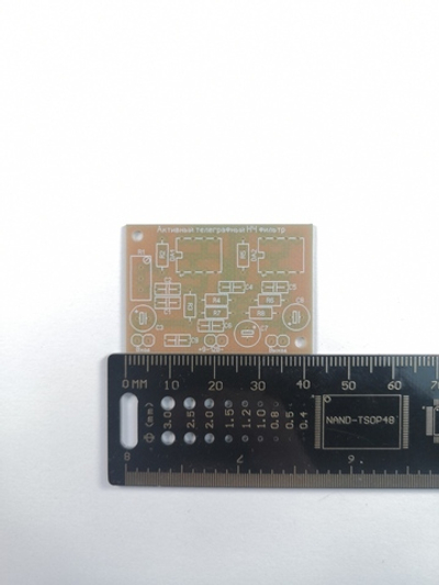 Печатная плата телеграфного RC фильтра на двух микросхемах КР140УД708