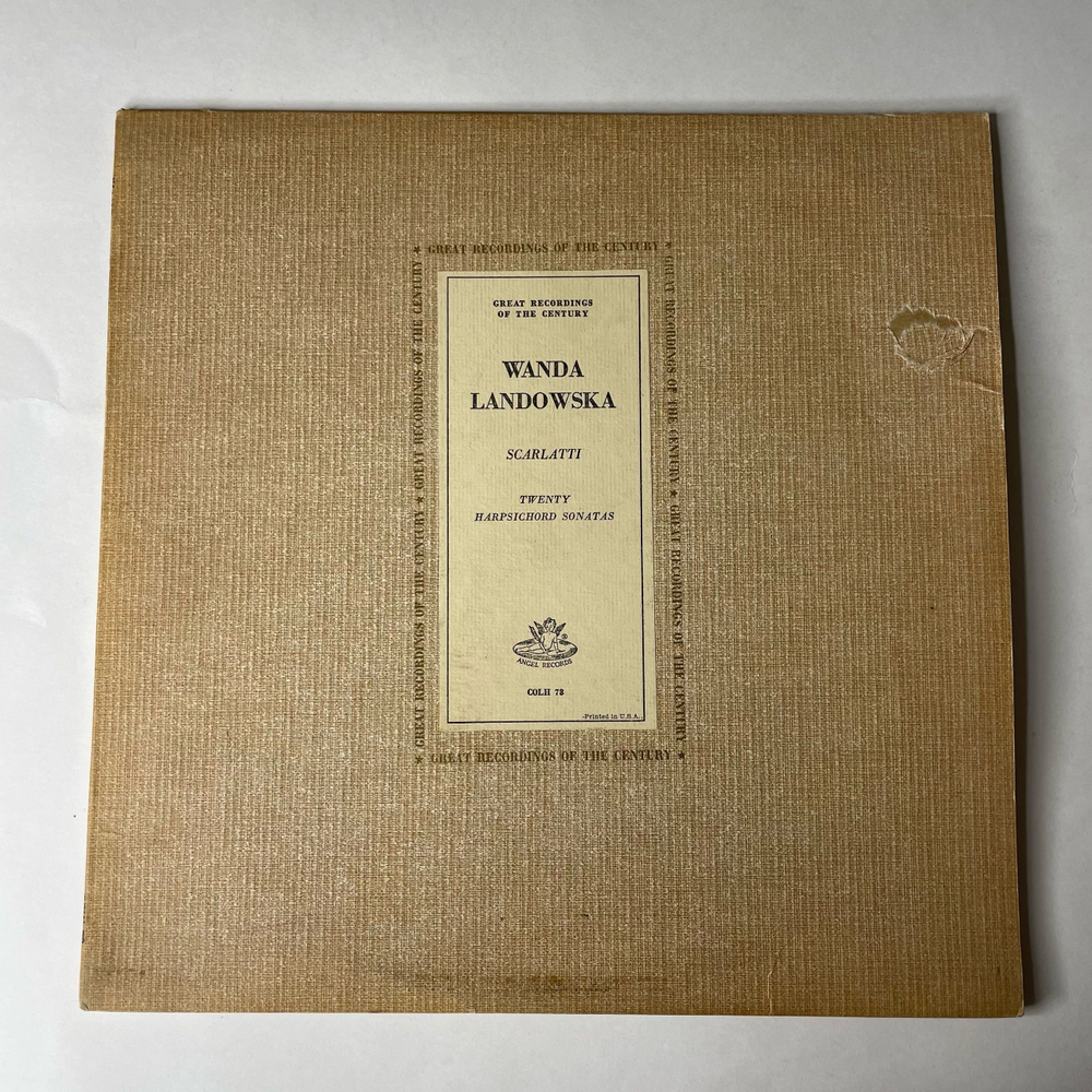 Винтажная виниловая пластинка LP Wanda Landowska Ванда Ландовска, Scarlatti Скарлатти Twenty Harpsichord Sonatas (США 1961)