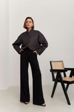 Куртка с объемными рукавами цвета графит