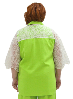 Жакет-рубашка с кружевом Лайм