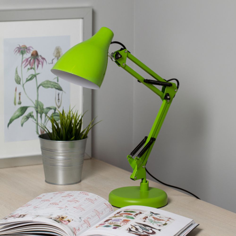 Настольный светильник ЭРА N-123-E27-40W-GR Е27 с основанием зеленый | Настольные светильники под лампу