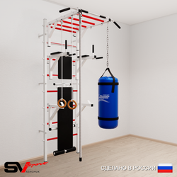 Шведская стенка Sv Sport 5641 (Турник рукоход/Брусья/Стойка/Скамья/Канат/Кольца/Цепь/Мешок 15кг)