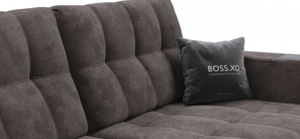Диван Босс ХО Велюр Алькантара серый