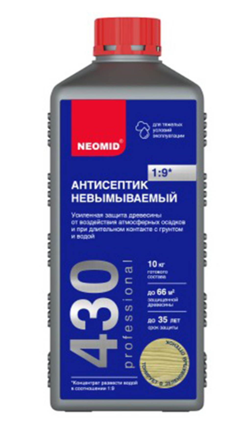 Антисептик невымываемый для дерева Neomid 430 Eco, концентрат, темно-синий