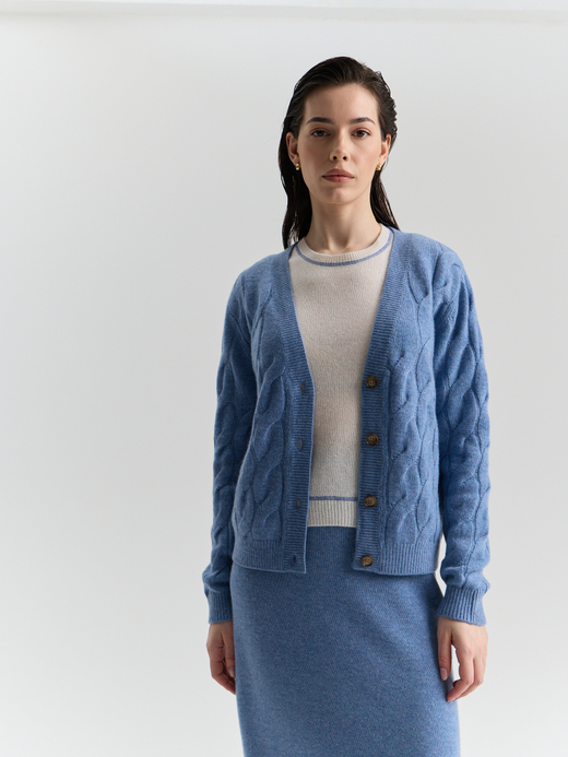 Кашемировый кардиган с косами