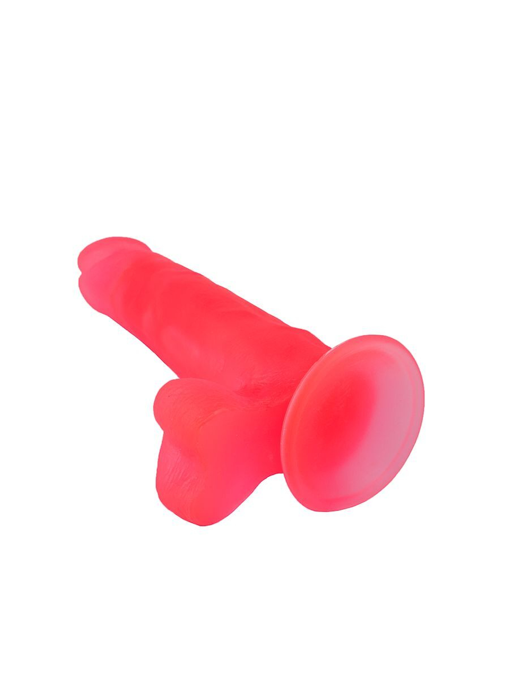 Розовый фаллоимитатор с удлинённой мошонкой - 16,5 см. (Цвет: розовый)