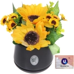 Цветочная композиция «Подсолнухи» 20*22см в керамическом горшке HL-11