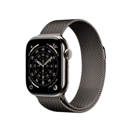 Умные часы Apple Watch Series 11 GPS + Cellular, 42mm, Natural Titanium Case with Slate Milanese Loop