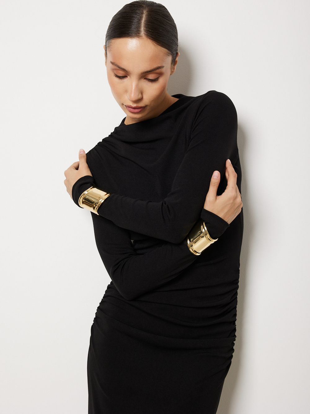 Платье вечернее праздничное длинное с драпировкой