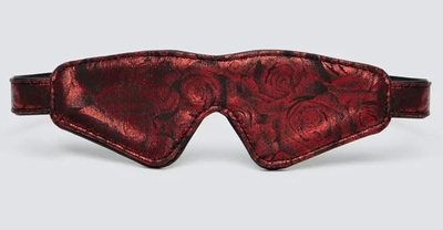 Двусторонняя красно-черная маска на глаза Reversible Faux Leather Blindfold (Цвет: красный с черным)