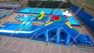 Батут-горка "Дракон из поднебесной", 55*15*13,5 м