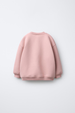 ZARA ТОЛСТОВКА С АППЛИКАЦИЕЙ КРЮЧКОМ, ПУДРОВО-РОЗОВЫЙ