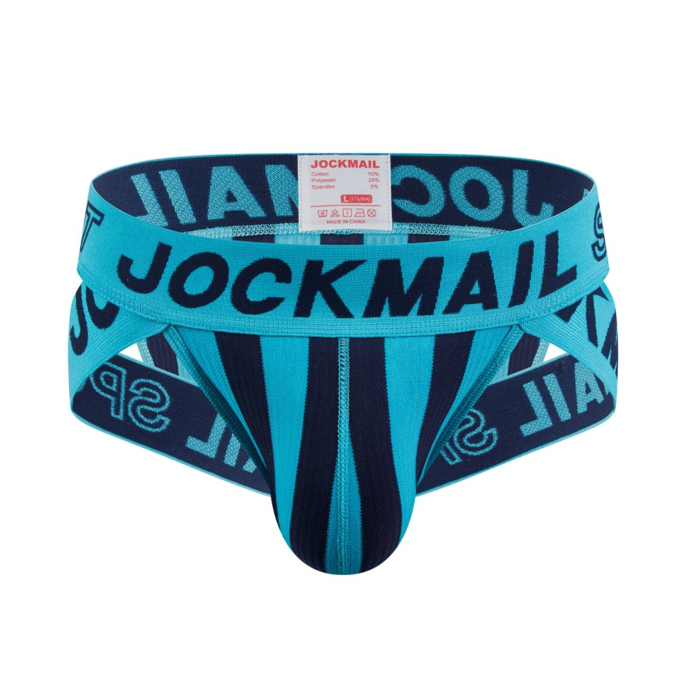 Мужские трусы брифы голубые с вырезами по бокам JOCKMAIL JM2026-17