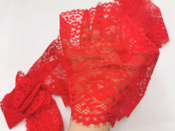 Кружево шантильи с ресничками, 23 см, красное, м (Арт: SK-2008)