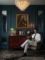 Комод 160х50х94, Джоли, с шестью ящиками для одежды, в спальню, прихожую, гостиную, массив березы, красный, MAKOSA